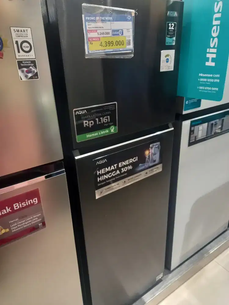 AQUA REFRIGERATOR 2 DOOR 265 LITER