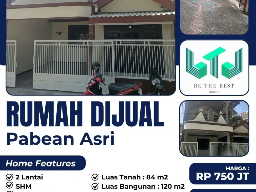 RUMAH DIJUAL 2 LANTAI SIDOARJO DI PERUMAHAN PABEAN ASRI SEDATI