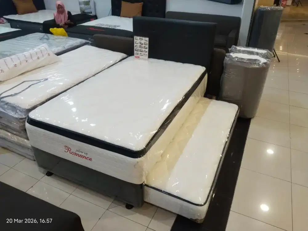 Springbed Romance Pillow Top, Garansi Resmi, Cicilan tanpa DP, KTP aja