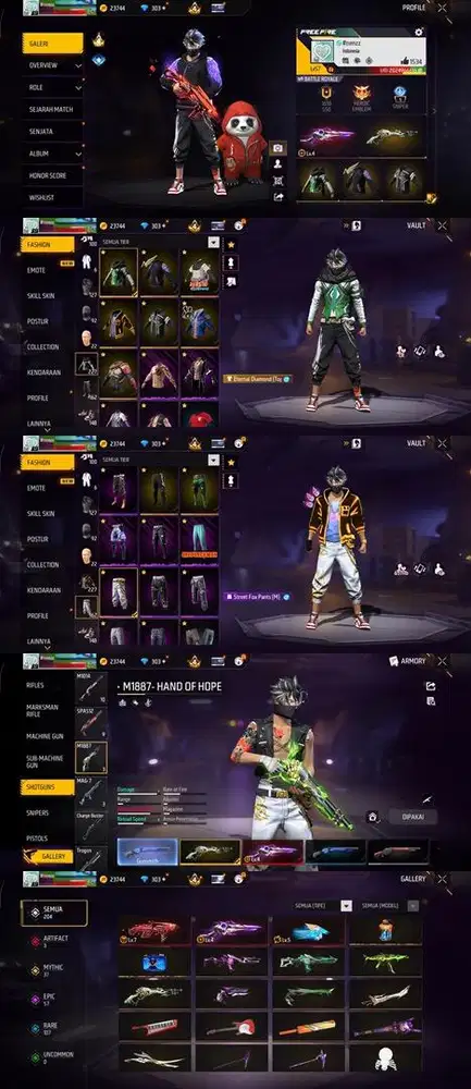 JUAL AKUN FF SPEK CEK FOTO AJA SG LUMUT LOG GOGGLE