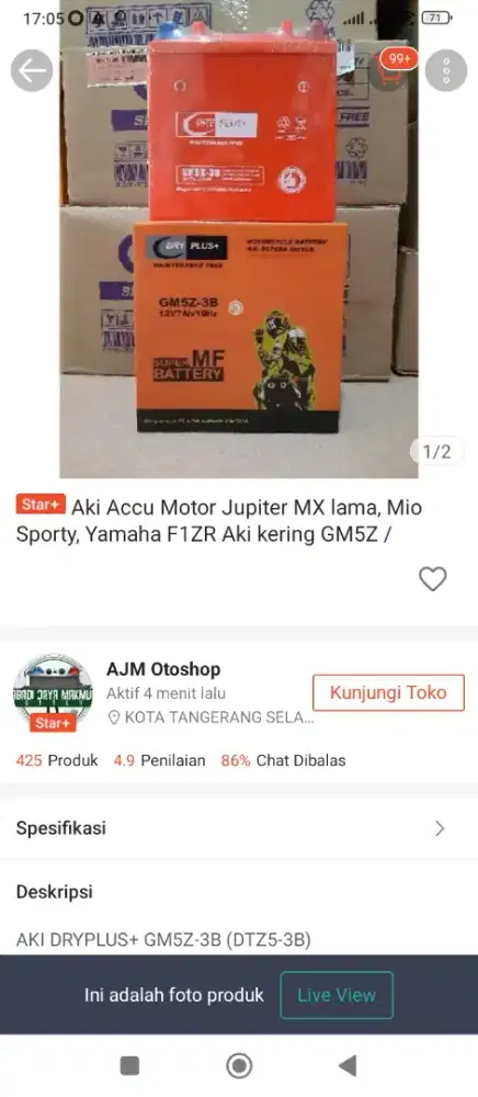 Aki Dry Plus GM5Z-3B