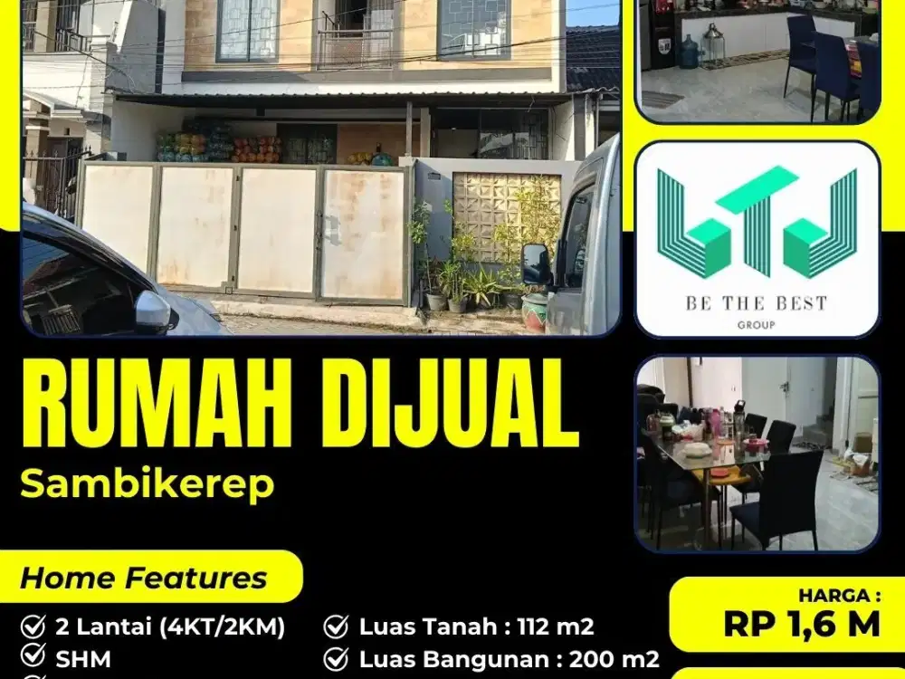 2 LANTAI – HARGA NEGO!! DIJUAL RUMAH DI SAMBIKEREP SURABAYA BARAT
