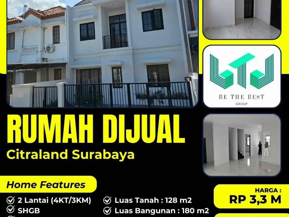 HANYA 5 MENIT KE G-WALK CITRALAND!! DIJUAL RUMAH BARU DI CITRALAND SURABAYA