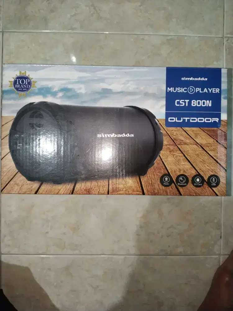 jual speaker portable portabel merk simbadda edisi bazoka warna hitam.