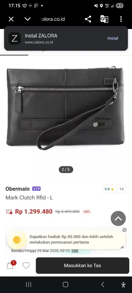 Clutch bag obermain