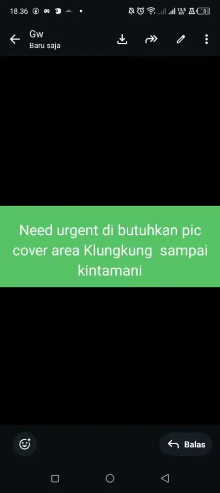 Need urgent pic ( koordinator lapangan) untuk area Klungkung