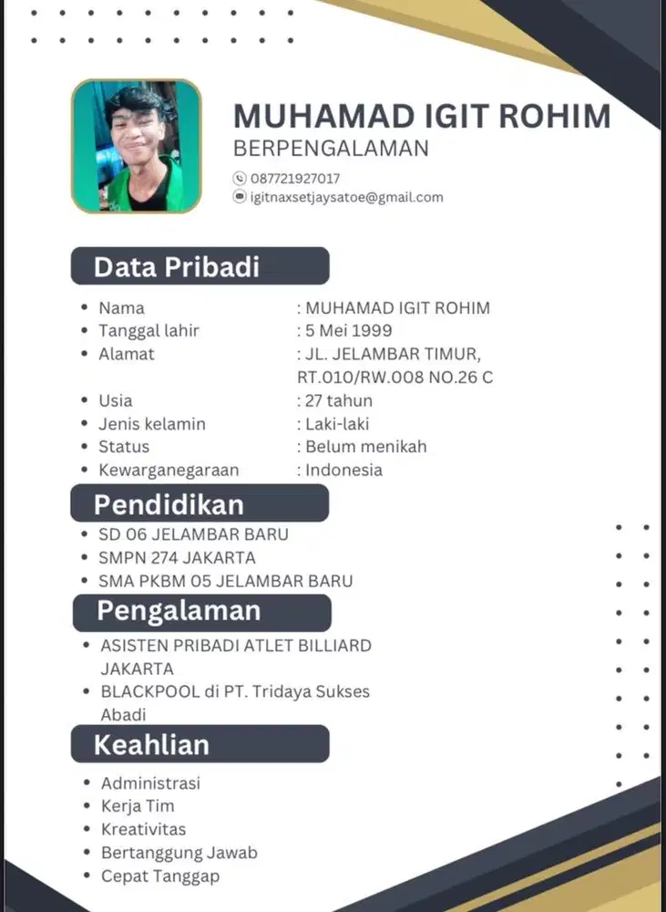 PENGALAMAN DI DESKRIPSI.