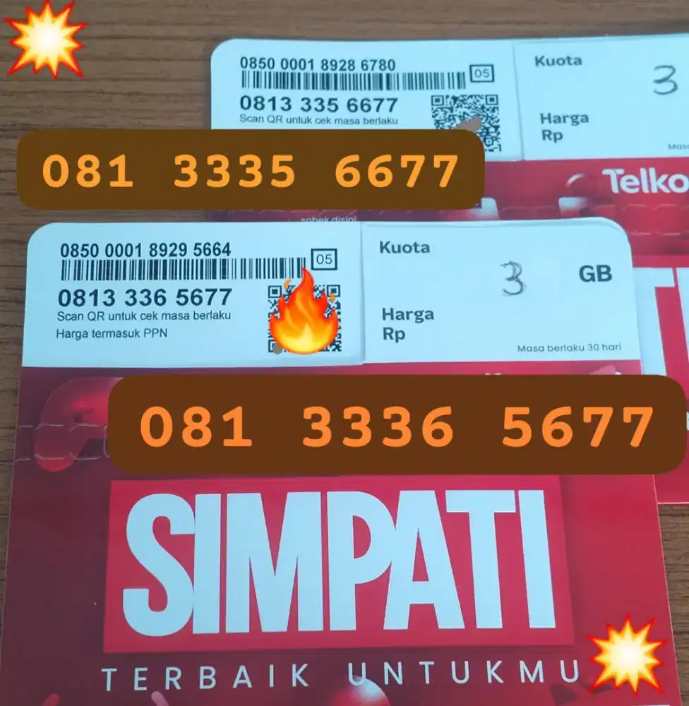 NOMOR CANTIK TELKOMSEL KUOTA 3 GB MASA BERLAKU SATU BULAN.