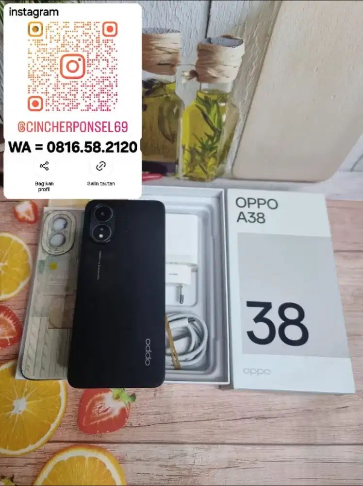 JUAL HP OPPO A38 4/128 FULLSET BERGARANSI siap pakai