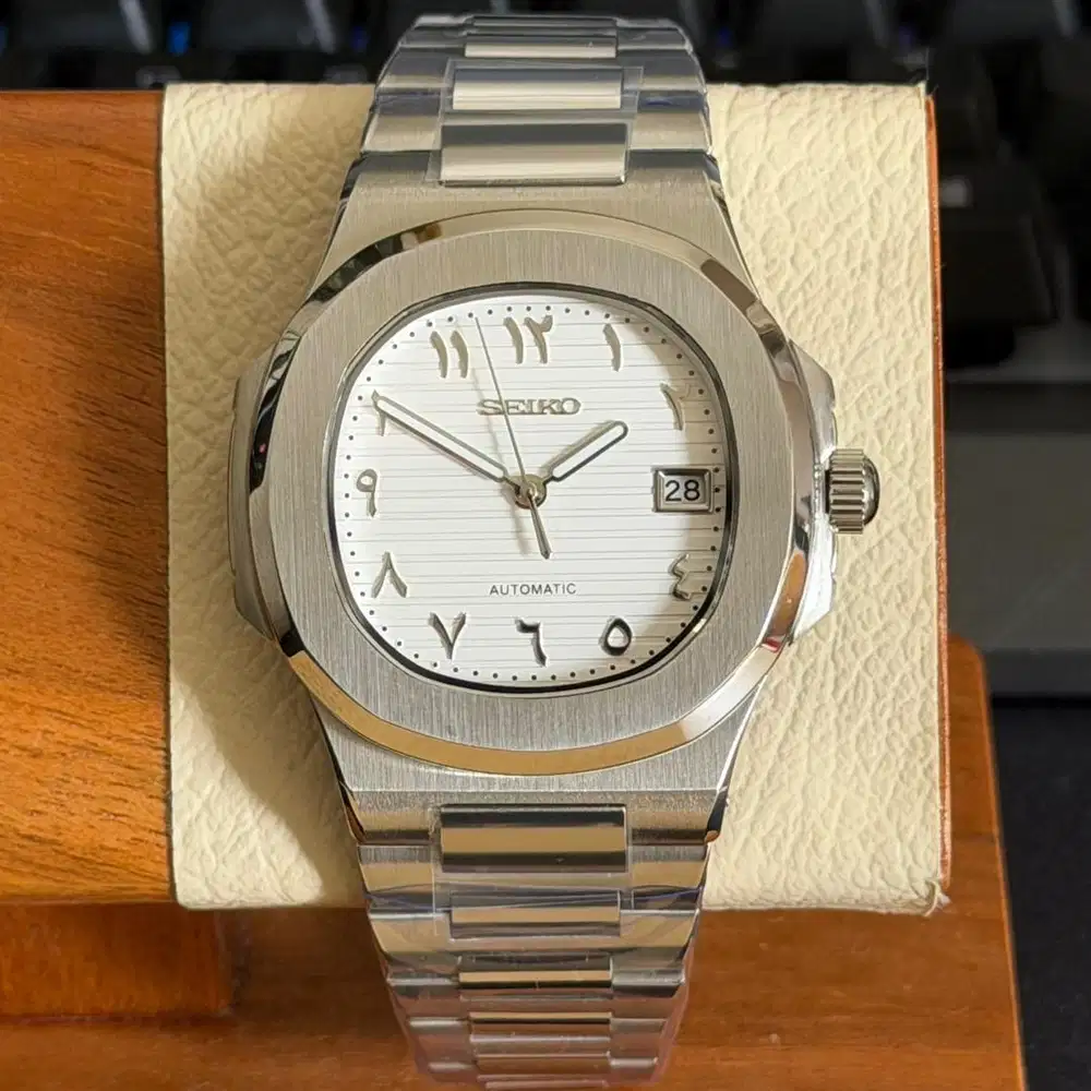 Seiko Nautilus White Arabic Custom NH35 Automatic Special Edition