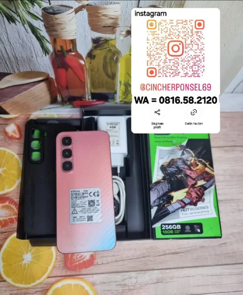 Jual hp Infinix Hot 60 Pro 8+8/ 256 likenew istimewa garansi 08 26