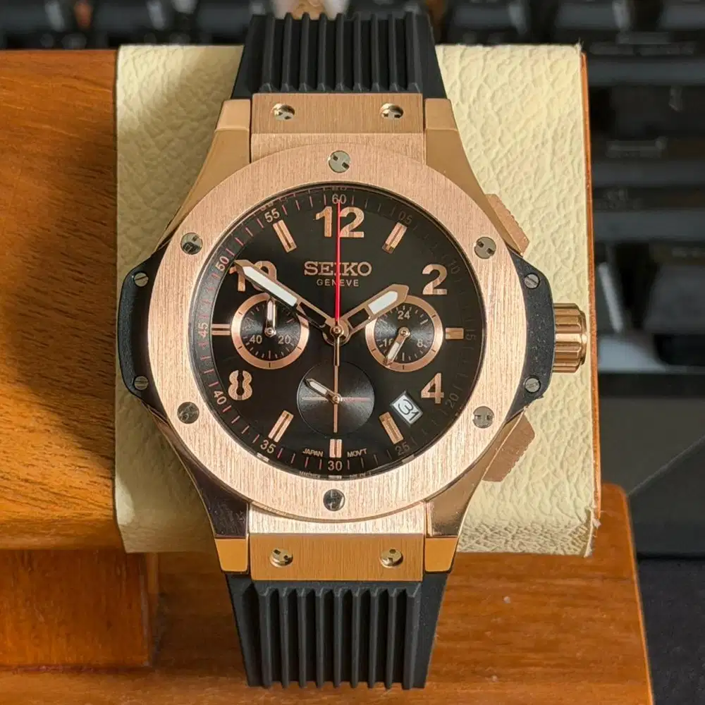Seiko Big Bang Rosegold VK63 Chronograph Active Limited Ready Stock