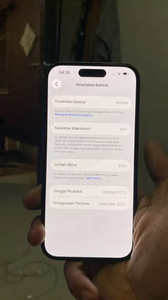 IP 15 128GB BH 81% full ori mulus