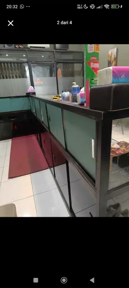 Etalase uk 3mx1m dan 1,2mx1m