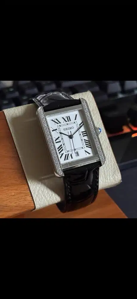 Seiko Cartier Tank Custom 31mm Elegance VJ24 Special For Ladies