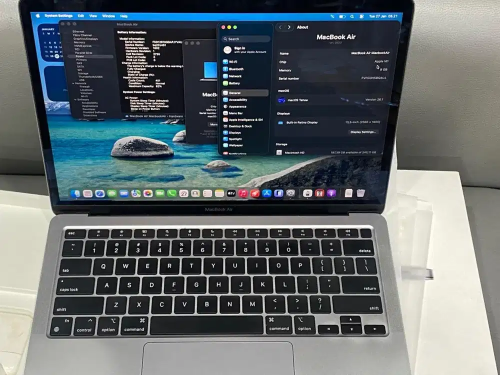 macbook air M1 ram 8 SSD 256gb ibox fullset