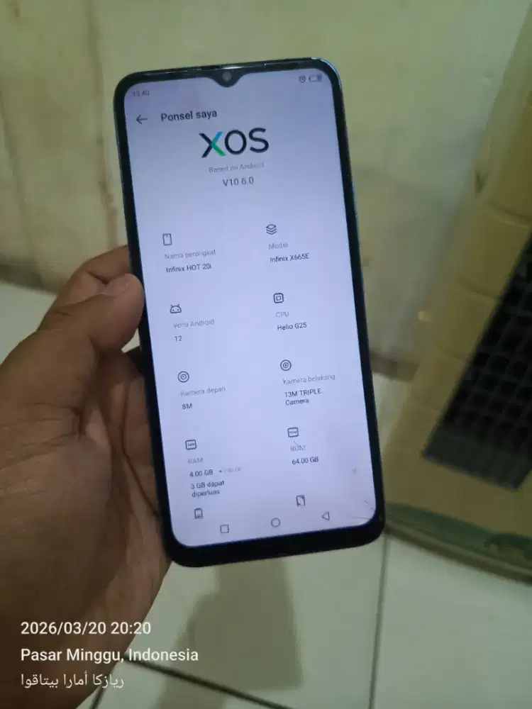 infinix hot 20i 4+3/64gb