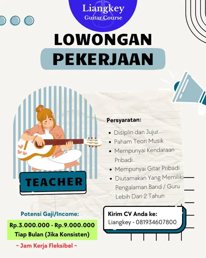 DICARI Guru Gitar Lokasi Surabaya