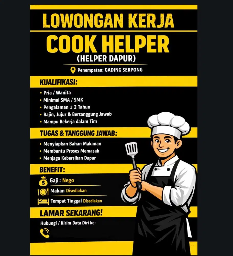 Di cari partner kerja untuk DAPUR