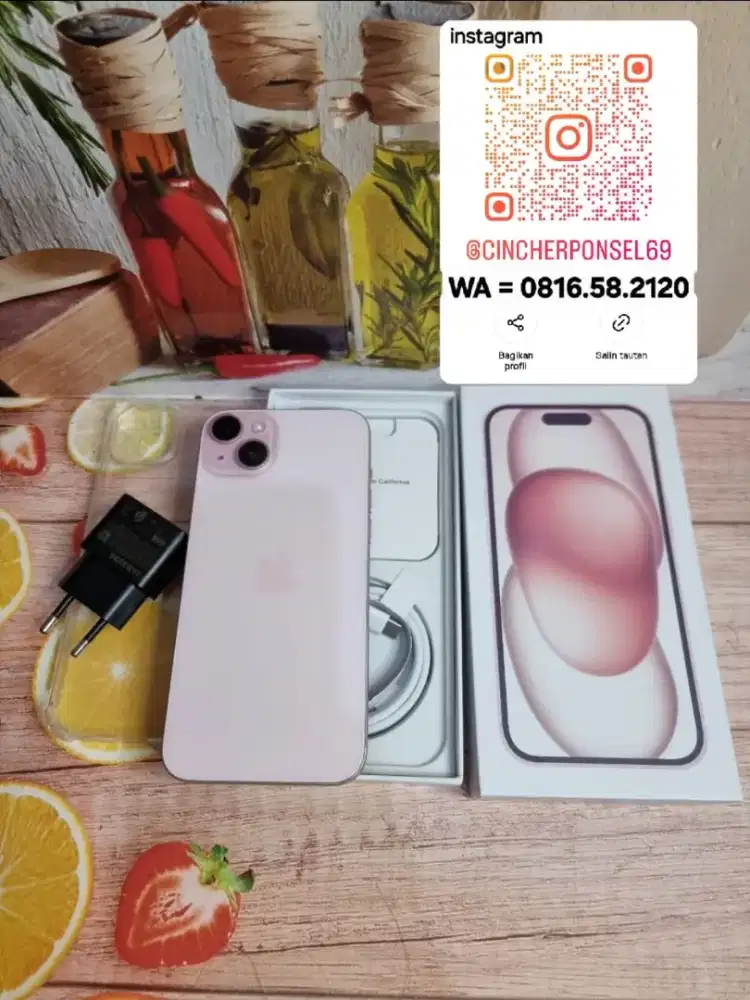Jual hp siap pakai iPhone 15 Plus 128gb iBox grns maret 2026