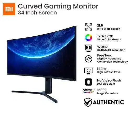 Xiaomi monitor Curved Gaming 34 144hz 3440 x 1440
