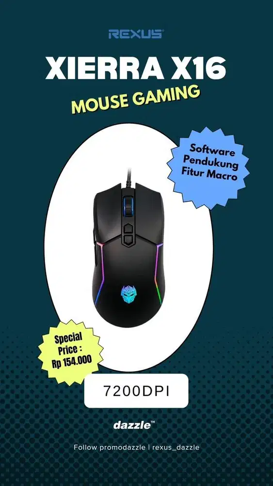 Mouse gaming rexus xierra X16