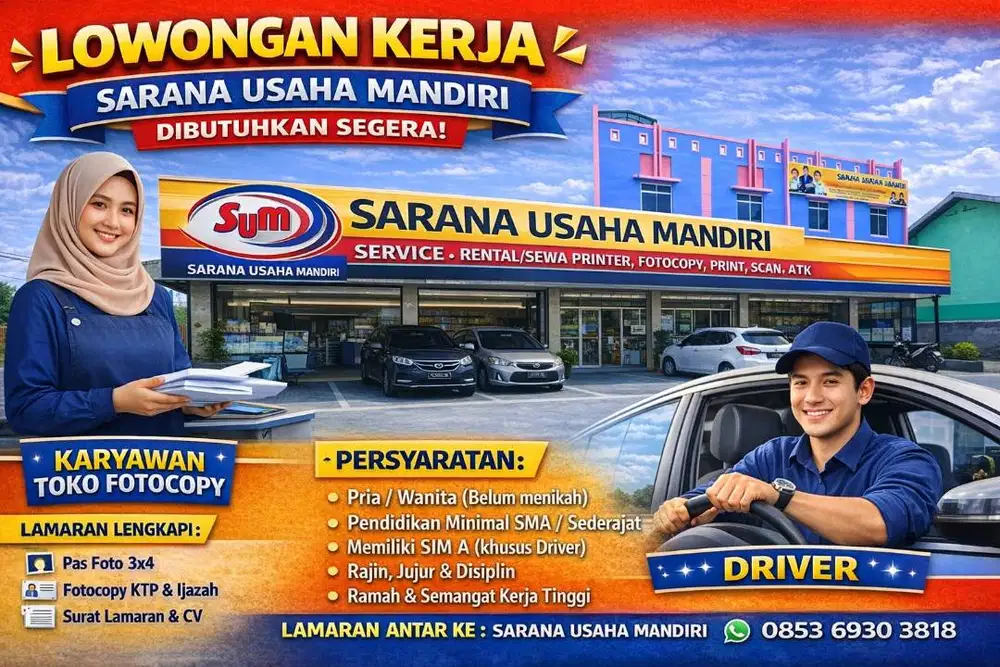 Lowongan Kerja Karyawan Toko & Driver