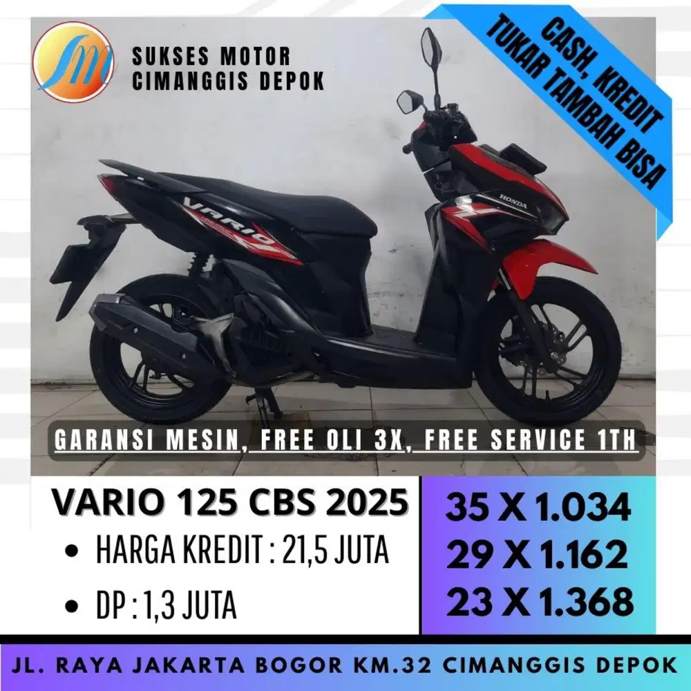 KREDIT VARIO 125 CBS 2025 CASHBACK UPTO700 BERGARANSI [SUKSES MOTOR]
