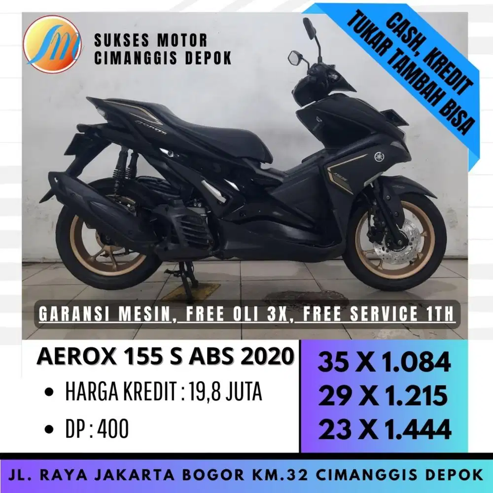 YAMAHA AEROX 155 S 2020 KEYLESS DP 400 [SUKSES MOTOR]