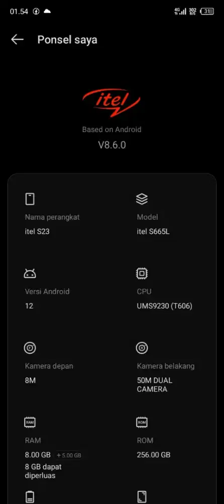 Itel s23 8+8/256 fullset