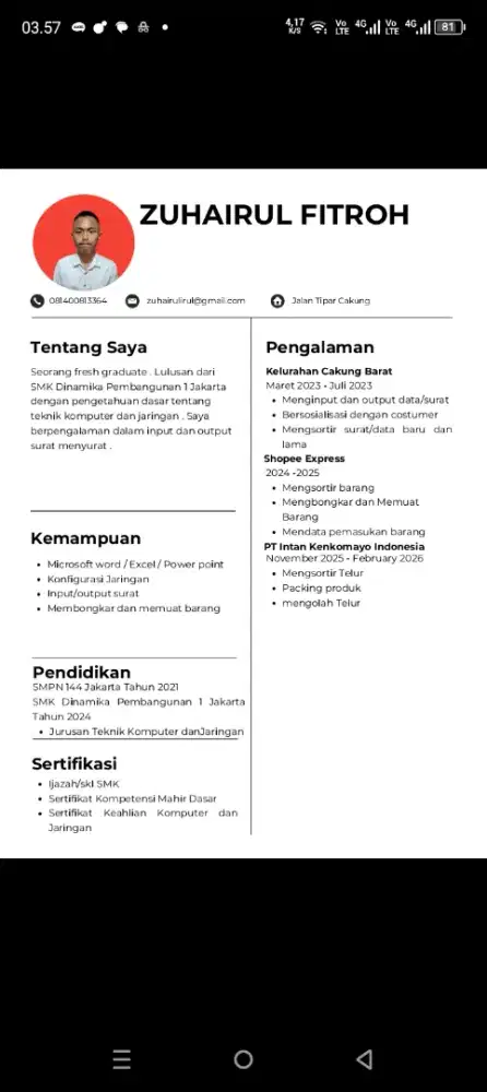 sedang mencari pekerjaan