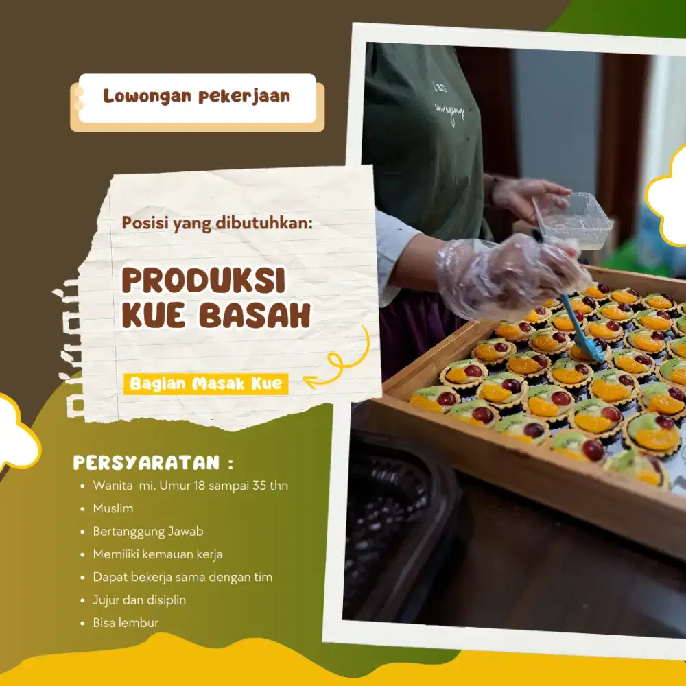 Bagian produksi kue basah tradisional