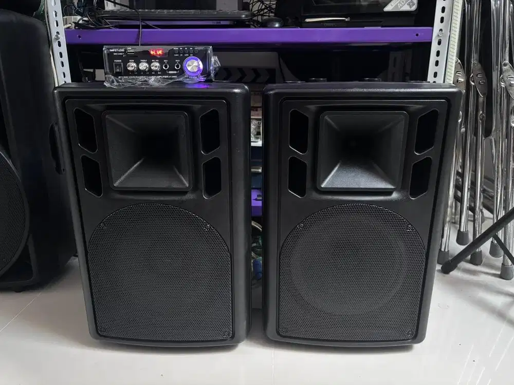 1 SET soundsystem karaoke Speaker 10inch + amplifier bluetooth, 600w