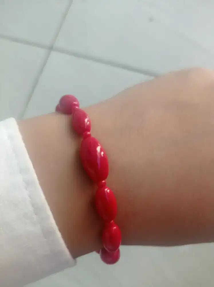 Gelang asesoris batu merah premium