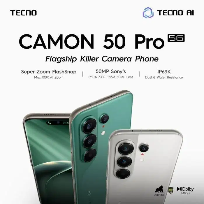 Tecno camon 50 pro 5G.ready.cash dan kredit bisa.