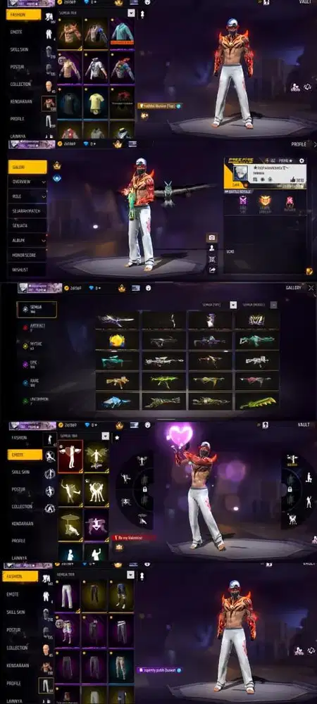 STOK AKUN FF SPEK CEK FOTO AJA SG TEROMPET LOG GOGGLE