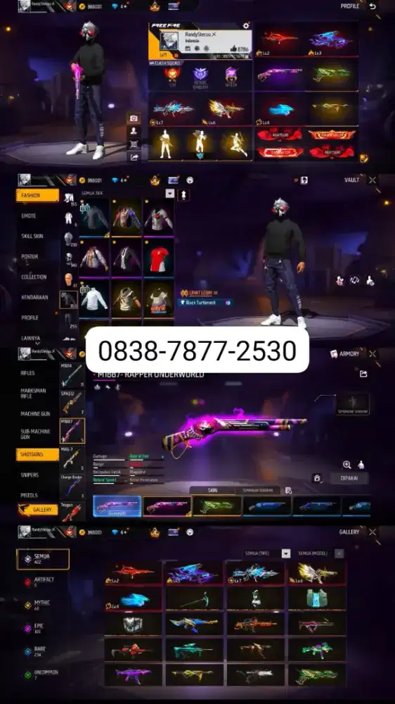 Jual akun ff murah aman dan amanah