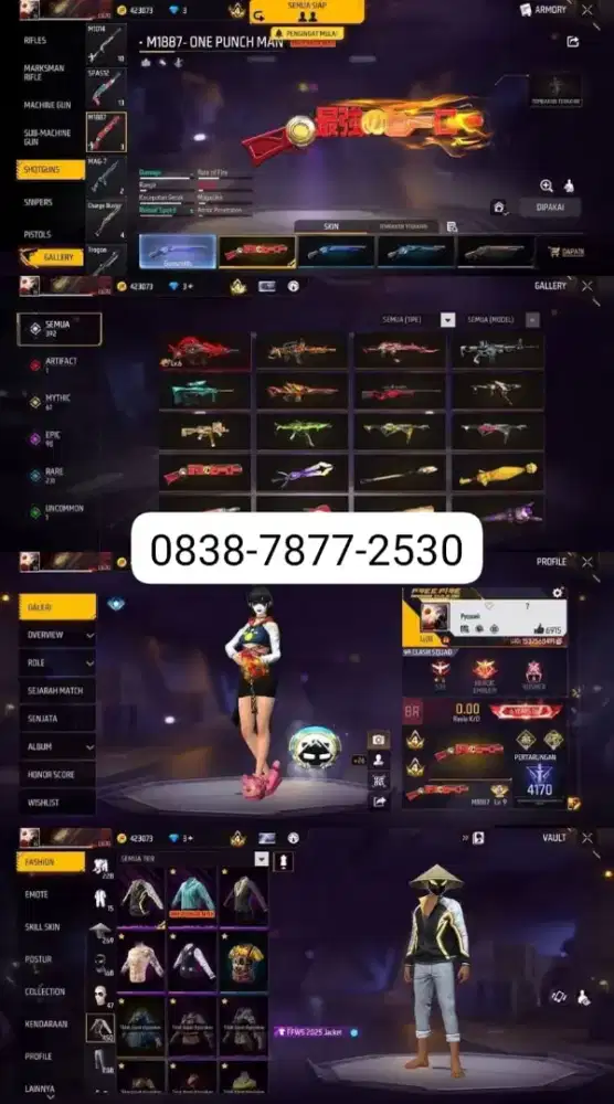 Jual akun ff murah aman dan amanah