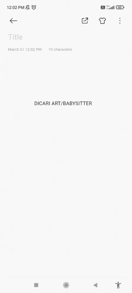 Dicari Babysitter/ART