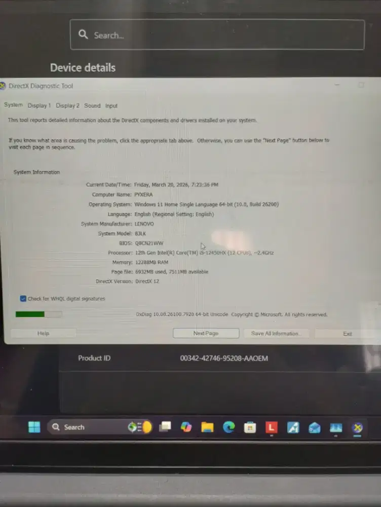 Lenovo LOQ Essential RTX 3050 Vram 6gb