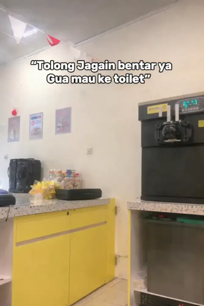 Booth Interior Bekas Kios Es krim Kopi Minuman