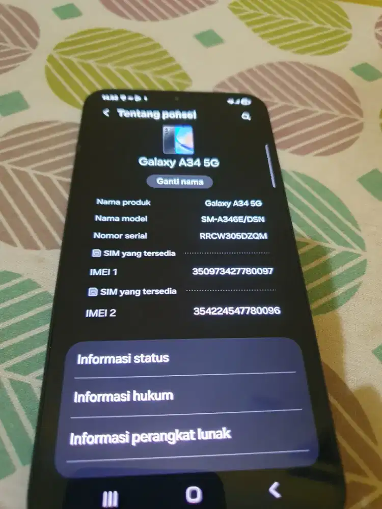 For sale samsung A34 5G resmi batangan retak tipis