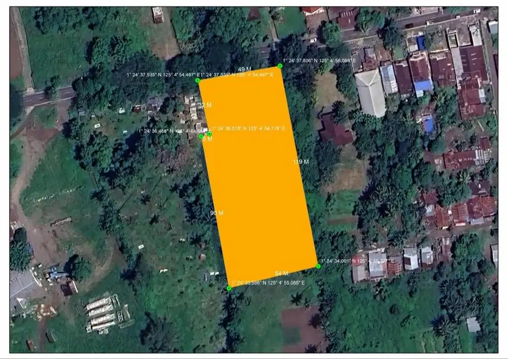 Di jual tanah kosong 6757 m2 depan jalan raya manado bitung