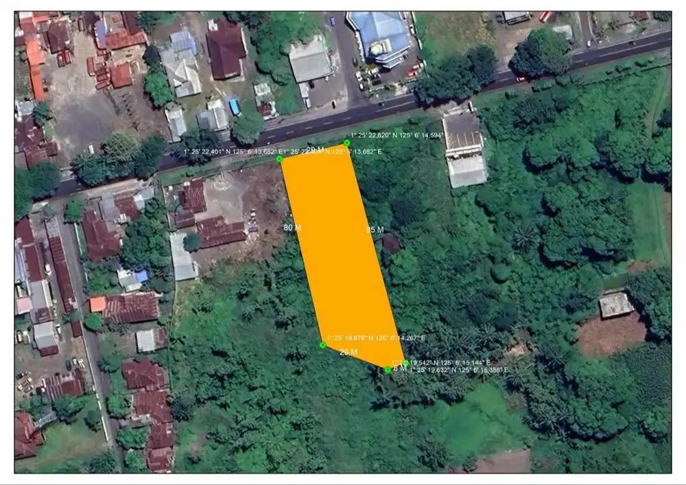 Di jual tanah kosong 2718 m2 depan jalan raya Manado Bitung