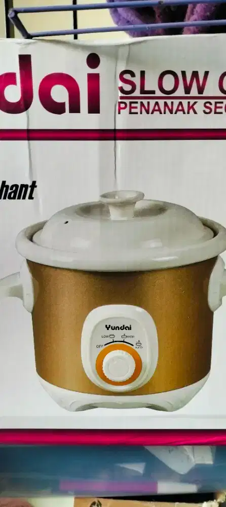 Slow Cooker Yundai 4.5L Preloved Mulus Normal Lengkap Box