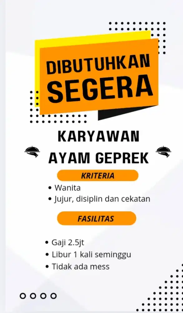 Dibutuhkan karyawan