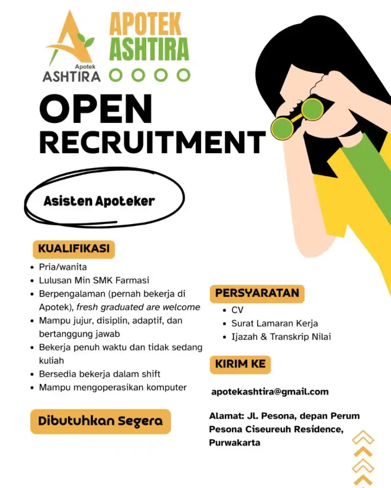 Lowongan Kerja Asisten Apoteker