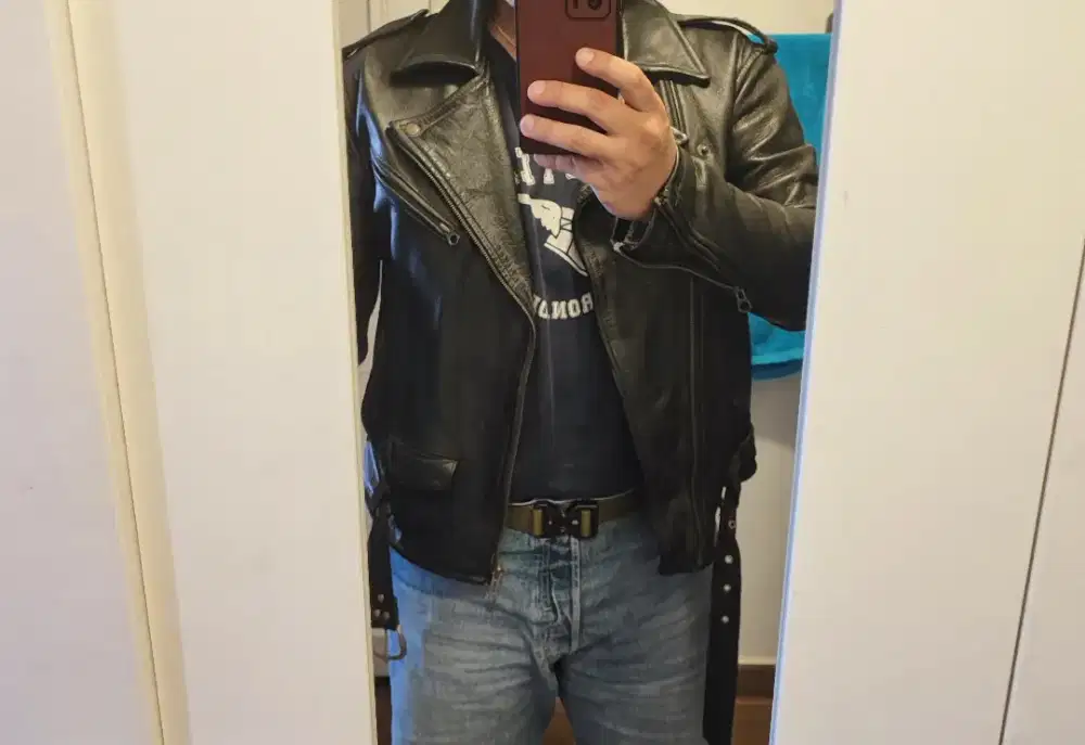 jaket kulit sapi tebal asli