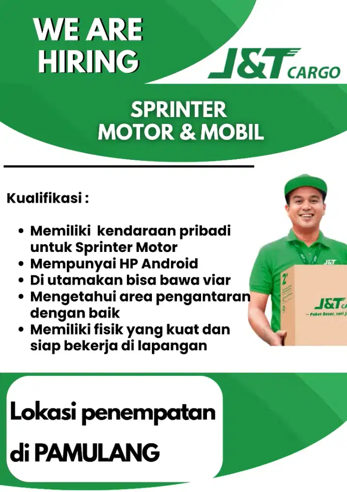 Dibutuhkan Segera Sprinter Motor dan Mobil
