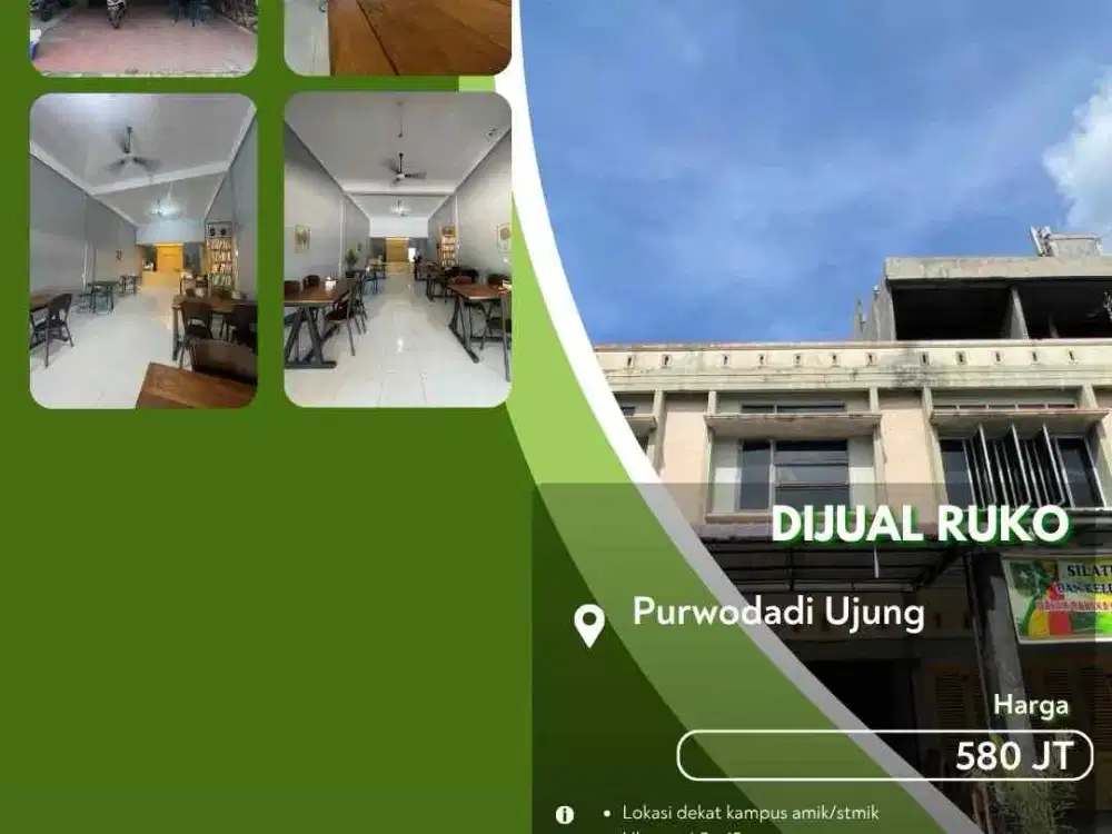Dijual Ruko Purwodadi Ujung Pekanbaru Kota Siap Usaha!